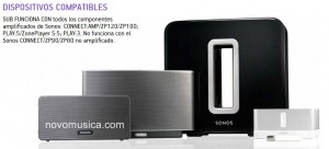 sonos sub compatibilidades